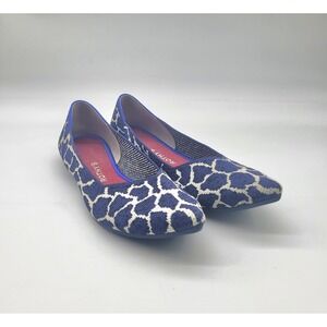 Rothy's Point Flats In Indigo Blue Giraffe Pattern Size 11